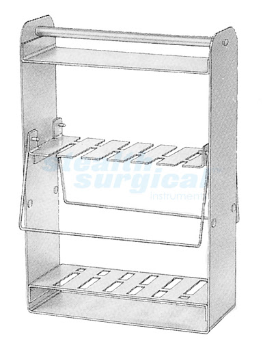 Lambotte Sterilizing Rack, Stainless Steel, Holds 12 Lambotte 9" Osteotomes, Rack Size: 2 1/2" X 6 1/4" X 11"